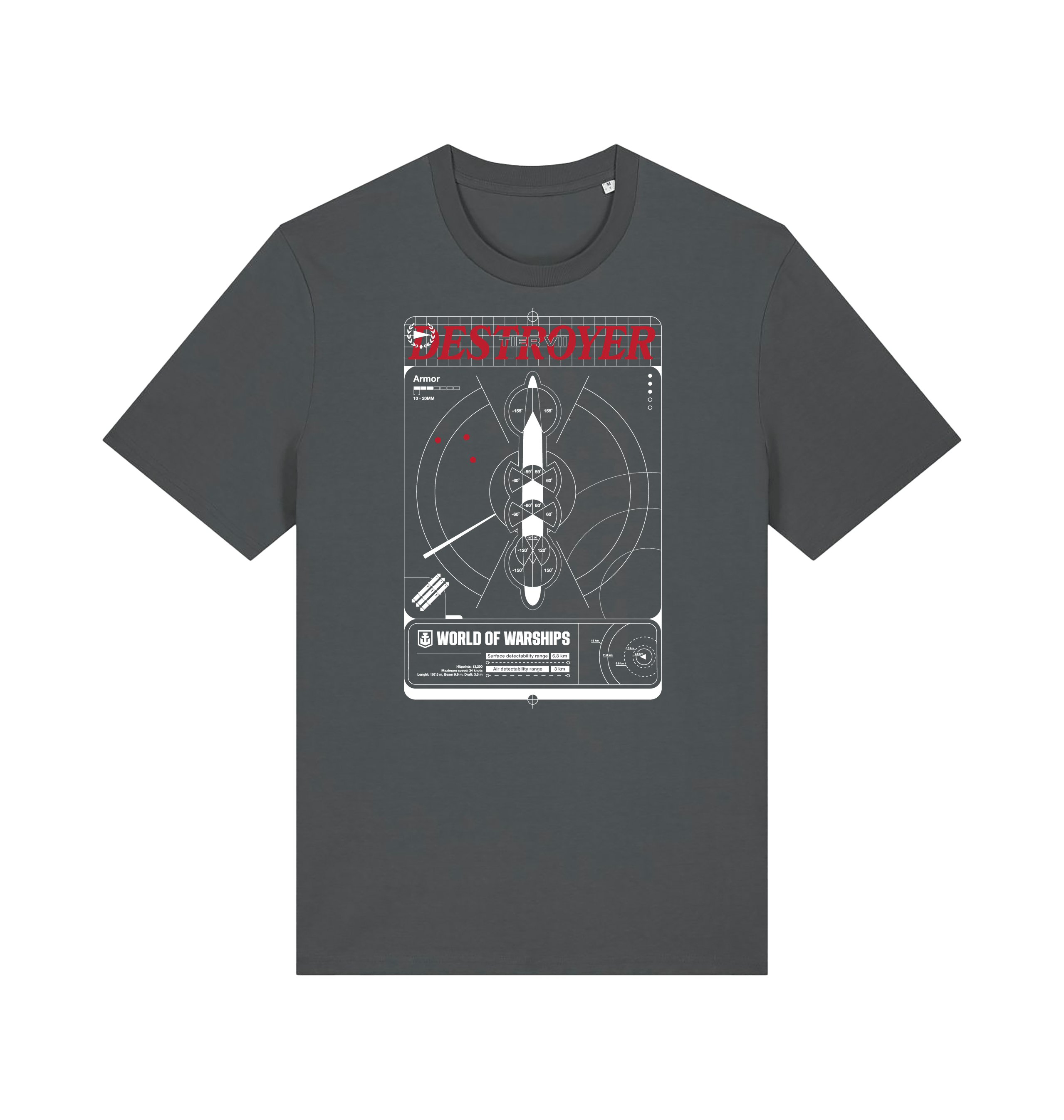 Anthracite Printed T-shirt Front